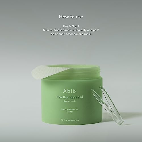Abib Heartleaf Spot Pad Calming Touch Duo Set 160pads 10.14 fl. oz. | Korean Acne Soothing Toner Pads for Face, Cleansing, Disposable, Exfoliant, Skin Care