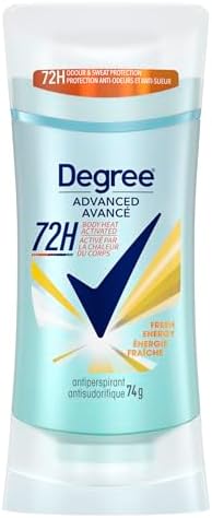 Degree Advanced Antiperspirant Deodorant Stick for 72H Sweat & Odour Protection, Fresh Energy, with MotionSense Technology, 74g