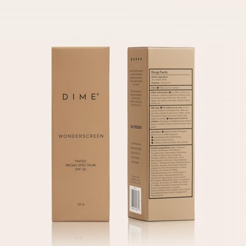 DIME Beauty Tinted Glow Wonderscreen SPF 30, Mineral Sunscreen for Face with 19% Zinc Oxide, Tinted Moisturizer with SPF, 50 g (Shade 02)