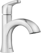 Moen Karis Chrome One-Handle Single Hole Bathroom Sink Faucet with Optional Deckplate, 84346
