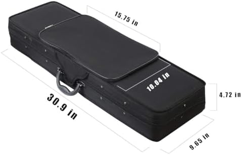 FINO 4/4 Full Size Violin Case Professional Oblong Violin Hard Case with Built-in Hygrometer,Super Lightweight Portable Carrying Bag Slip-On Cover with Backpack Straps,Black