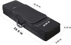 FINO 4/4 Full Size Violin Case Professional Oblong Violin Hard Case with Built-in Hygrometer,Super Lightweight Portable Carrying Bag Slip-On Cover with Backpack Straps,Black