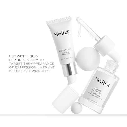 Medik8 Eye Peptides - Firming, Hydrating Daily Under Eye Gel - Smoothing, Tightening, Anti-Aging - Gently Smooths and Plumps Wrinkles - 0.5 oz