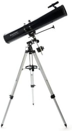 Celestron 21045 PowerSeeker 114EQ Reflector Telescope - Includes Two Eyepieces, Barlow Lens, Height-Adjustable Tripod and Deluxe Accessory Tray, Black