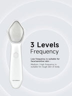 NEWDERMO Microdermabrasion Machine Pro, Large Diamond Electric Microdermabrasion Wand Tool With Red Light Therapy & 3 Levels Frequency for Face Body Exfoliate Skin Care(White)