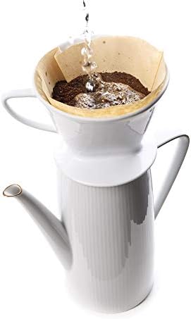 Fino Coffee Filter Cone, Fine White Porcelain, Number 1-Size, Brews 1-2 Servings