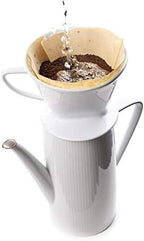 Fino Coffee Filter Cone, Fine White Porcelain, Number 1-Size, Brews 1-2 Servings