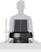iLIVING HYBRID Ready Smart Thermostat Solar Roof Attic Exhaust Fan, 14", 40-Watt, 1150 CFM, Cools up to 2900 Sq.Ft. Coverage Area, Black
