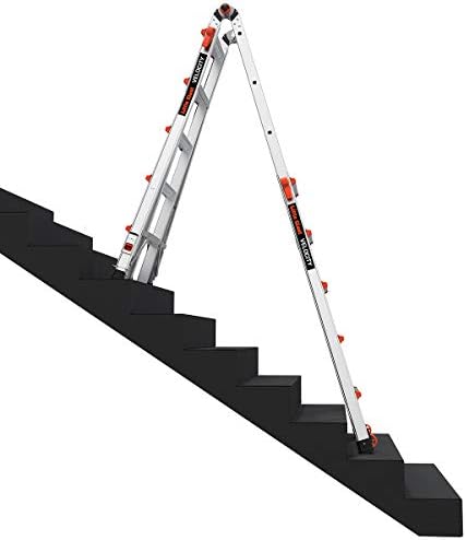 Little Giant Ladders, Velocity with Ratchet Levelers, M22, 22 Ft, Multi-Position Ladder, Aluminum, Type 1A, 300 lbs Weight Rating, (15422-801)