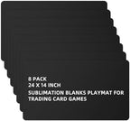 Yexiya 8 Pcs Card Game Mats 14 x 24 Inch Sublimation Blanks Playmat for Trading Board Game Smooth Rubber Playing Mat for Games, Mouse Pad (Black)