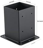 4x4 Post Base 2 Pcs, (Inner Size 3.6x3.6) Post Anchors, 13GA Thick Solid Steel & Black Powder Coated,Deck Post Brackets Support Deck Base Plate Pergola Brackets Fence Kit Mailbox Mount