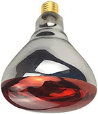 2 Pack 125W Heat Lamp Red Infrared Bulbs Glass Lamp Bulb for Food Service, Brooder Bulb, Chicks, Pet, Bathroom, Light Therapy Use E26 Base, Flood Light Heat Lamp Bulb.
