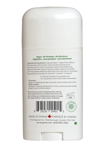 Natural Deodorant Stick - Tea Tree - EWG Verified™ - Vegan, Cruelty Free - No Aluminum, No Parabens - Essential Oils