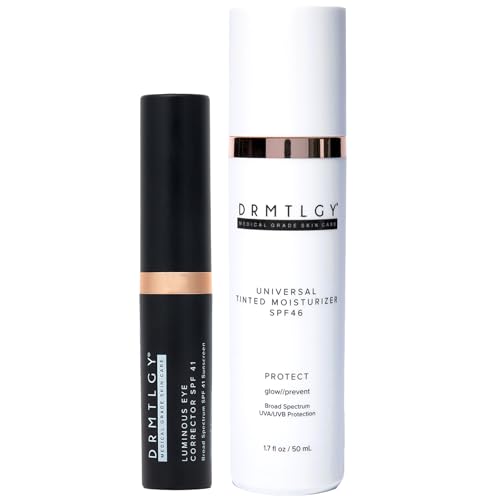 DRMTLGY Makeup Minimalist Duo SPF Bundle - Fair: Luminous Eye Corrector SPF 41 Fair & Anti-Aging Tinted Moisturizer with SPF 46