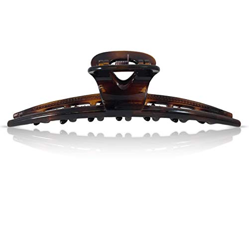 Scunci 4-Pack No-Slip Grip Fine Hair Jaw Clips, Assorted Colors (Black, Brown)