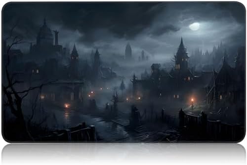 for MTG Game Playmat, for Magic TCG Rubber Play mat,Tabletop Card Playmats with Smooth Surface,Trading Card Inked Game Mat,Battle Game,Fantasy Castle