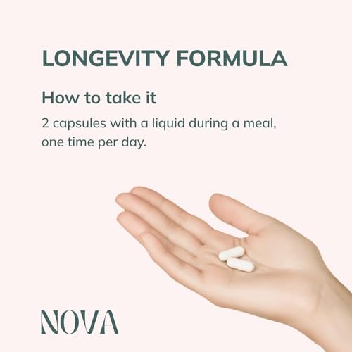 Nova Ultimate Cell Renewal/Spermidine Supplements, Organic Wheat Germ Anti Aging Supplement with High Spermidine, Zinc, and Thiamine for Optimal Autophagy, 60 Capsules (Pack of 1)