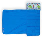 Jay Franco Toddler Nap Mat with Built-in Pillow and Blanket - Soft 46 x 20-inch Microfiber Kids Sleeping Bag for School or Sleepover, Blue - Spidey & His Amazing Friends