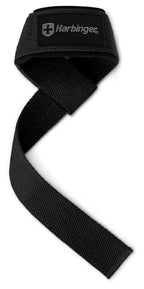 Harbinger Padded Cotton Lift Straps, Black - Soft, Supportive Neotek Wrist Pads - 21.5" Length, 1.5" Width - Reinforced Edges & Heavy-duty Stitching - Cushions Wrists for Lifting Support