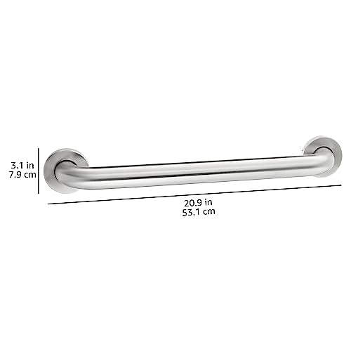 Amazon Basics Bathroom Handicap Safety Grab Bar, 18 Inch Length, 1.5 Inch Diameter, Holds up to 500LBs, ADA Compliant, Stainless Steel