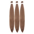 Braiding Hair Pre stretched Brown Prestretched Braiding Hair for Black Women Twist Kids Ez Braid Braiding Hair Synthetic Knotless Colored Hypoallergenic Hair extensions Pre-stretched