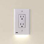 SnapPower 2 Pack GuideLight 2 for Outlets [for Standard Decor, Not GFCI outlets] - Night Light - Electrical Outlet Wall Plate with LED Night Lights - Automatic On/Off Sensor - (Décor, White)