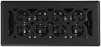 Decor Grates ST410 Scroll Design Floor Register, 4x10 Inches, Textured Black