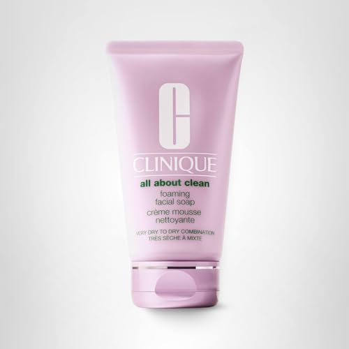Clinique All About Clean Foaming Face Wash With Hyaluronic Acid + Glycerin For Very Dry to Dry Combination Skin Types, 5 Fl Oz