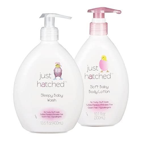 Night Time Baby Routine Wash + Lotion Bundle - Gentle Calming Bath & Body Cleanser + Lightweight Moisturizing, No Yucky Stuff & Harsh Ingredients,13 fl oz + 10 fl oz (2 Variety-Pack)