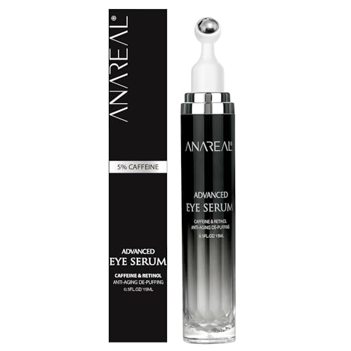 Eye Bags Treatment for Men: Eye Cream for Dark Circles, Caffeine Eye Cream, Eye Roller for Puffy Eyes, Puffy Eyes Treatment