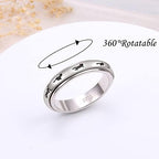 Ladytree Anxiety Relieve Rings 925 Sterling Silver Spinner Fidget Ring Worry Stress Relieving Boredom ADHD Autism Ring Platinum Plated Jewelry Birthday Gifts for Women Men