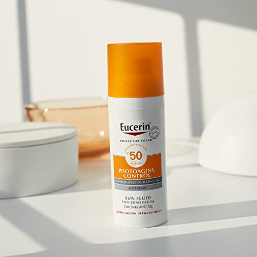 Eucerin Protector solar facial anti edad con ácido hialurónico FPS 50+, Sun, 50 ml