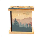 Wooden Piggy Bank for Kids and Adults, Personalized Gift Handmade in USA by BloomOwl, Custom Piggy Bank, Personalized Banks for Kids, Gifts for Baby Boys and Girls (Mountains)