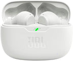JBL Vibe Beam - True Wireless JBL Deep Bass Sound Earbuds, Bluetooth 5.2, Water & Dust Resistant, Hands-free call with VoiceAware, Up to 32 hours of battery life (White)