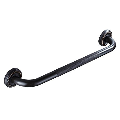 700Brass 18-Inch Grab Bar Featuring Anti-Slip Handrail, Solid Brass, Oil Rubbed Bronze, Heavy-Duty Construction Armrest, Bathroom Bathtube Shower Safety Rail