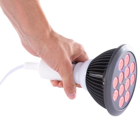 Hooga Red Light Therapy, Red and Near Infrared Wavelengths, Dual Chip 12 LEDs for Skin, Pain Relief, Anti Aging, Muscle Recovery, Performance, Energy. Handheld, Power Cord Included. HG24.