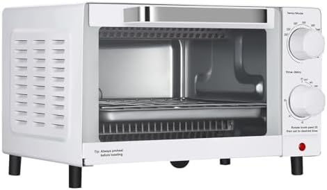Mainstays 4 Slices Toaster Oven with 3 Settings, includes Baking Rack and Pan, Arctic White, New