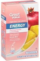 Great Value Energy Drink Mix Variety Bundle, 0.88-1.13 oz box with 10 Drink Packets (Pack of 4) includes 1-Box Blueberry Acai + 1-Box Wild Strawberry + 1-Box Dragon Fruit + 1-Box Pomegranate Lemonade