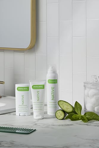 Native Whole Body Deodorant Cream Contains Naturally Derived Ingredients, Deodorant for Women & Men | 72 Hour Odor Protection, Aluminum Free with Coconut Oil and Shea Butter | Cucumber & Mint