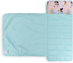 Jay Franco Toddler Nap Mat with Built-in Pillow and Blanket - Soft 46 x 20-inch Microfiber Kids Sleeping Bag for School or Sleepover, Pink - Disney Princess