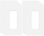 1-Gang Screwless Decorator Wall Plate Cover Single Switch Outlet Electrical Faceplate for Light Switch, Smart Switch, Receptacle, Dimmers, USB Outlet, GFCI, Child Safe Cover Plate, White (10-Pack)