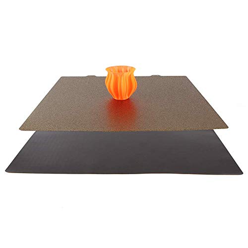 FYSETC 3D Printing Platform 300x300 Build Plate - Double Sided Textured PEI Spring Steel Sheet: Powder Coated Flexiable Texture Build Surface with Magentic Sticker Comaptible with 3D Printer TAZ 6
