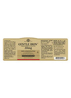 Solgar Gentle Iron, 180 Vegetable Capsules - Ideal for Sensitive Stomachs - Non-Constipating - Red Blood Cell Supplement - Non GMO, Vegan, Gluten-Free, Dairy Free, Kosher - 180 Servings