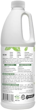Mighty Mint Outdoor Cleaner, Powerful | Bleach-Free | Biodegradable, Cleans Stains from Mold & Mildew on Wood, Decks, Concrete, Patios, and Vinyl Siding, Natural Mint Scent, 32oz