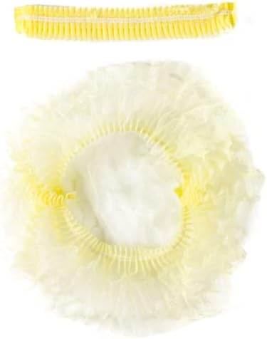 ProtectX 100-Pack Yellow Disposable Hair Nets, Elastic Head Cover, Bouffant Caps, Sanitation Head Cover for Food Service, Spa Men & Women - 21 inch