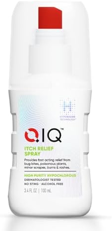 Itch Relief Spray – High Purity Hypochlorous Acid Spray for Fast Itch Relief from Bites, Burns, Scrapes & Rashes, Helps Provide Relief from Dermatitis and Eczema, Steroid & Alcohol-Free (3.4oz)