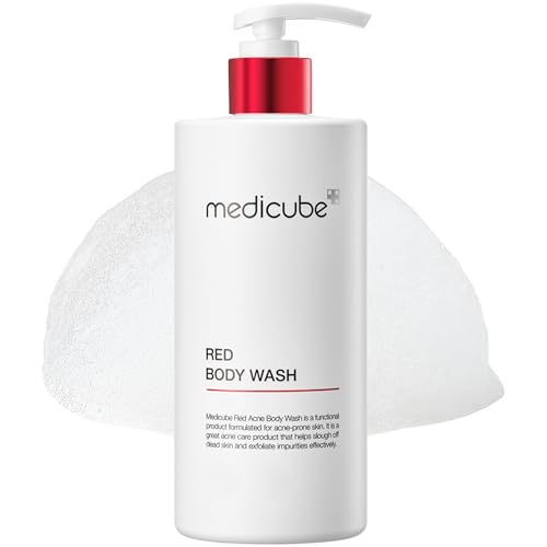 medicube Red Acne Body Wash 14.52 Fl.oz I Low pH and Hydrating Cleanser with Salicylic Acid, Lactic Acid, Niacinamide and Hyaluronic Acid Suitable for Bacne Treatment | Korean Skin Care