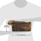 RUSTIC TOWN Buffalo Leather Toiletry Bag : Vintage Travel Shaving & Dopp Kit : for Toiletries, Cosmetics & More : Spacious Interior & Waterproof Lining : Compact, Fits Easily in Luggage
