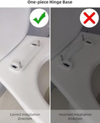 Hibbent Premium Round Toilet Seat with Cover Quiet Close, One-Click to Quick Release, Easy Installation Non-Slip Seat Bumpers, Slow Close Toilet Seat and Cover, Easy Cleaning-White Color