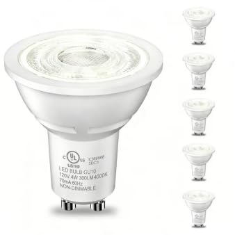 TJOY GU10 LED Bulbs, MR16 Track Light Bulbs, 4W 4000K Neutural White, 6P